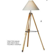 White Lampshade Wooden Floor Lights (F705(natural))